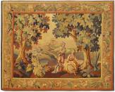 Period Antique French Rustic Landscape Tapestry - Item #  24774 - 5-0 H x 6-3 W -  Circa 19th Century