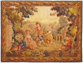 Period Antique French Aubusson Tapestry - Item #  24792 - 4-10 H x 5-10 W -  Circa 19th Century