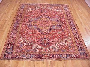 Vintage Persian Heriz - Item #  24912 - 11-3 H x 7-8 W -  Circa 1930