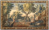 Period Antique French Aubusson Chinoiserie Tapestry - Item #  26034 - 9-5 H x 13-10 W -  Circa 17th Century