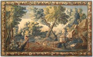 Period Antique French Aubusson Chinoiserie Tapestry - Item #  26034 - 9-5 H x 13-10 W -  Circa 17th Century