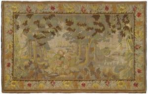 Vintage European Loomed Landscape Tapestry - Item #  26858 - 3-5 H x 5-7 W -  Circa 1920