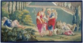 Period Antique French Rustic Pastoral Tapestry - Item #  27195 - 3-3 H x 6-7 W -  Circa 19th Century