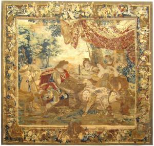 Period Antique Brussels Mythological Tapestry - Item #  27469 - 11-6 H x 10-8 W -  Circa Late 17th Century
