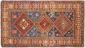 Antique Caucasian Kazak - Item #  28107 - 5-6 H x 3-6 W -  Circa 1900