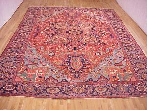 Antique Persian Serapi - Item #  28250 - 16-3 H x 11-8 W -  Circa 1920