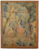 Period Antique Flemish Rustic Tapestry - Item #  28578 - 7-9 H x 5-2 W -  Circa 18th Century