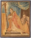 Period Antique Franco-Flemish Religious Tapestry - Item #  28997 - 3-7 H x 3-0 W -  Circa 17th Century