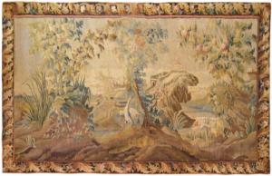 Period Antique Flemish Chinoiserie Landscape Tapestry - Item #  29072 - 8-5 H x 14-3 W -  Circa 17th Century