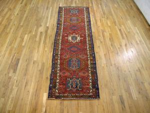 Antique Persian Heriz Karaja - Item #  29281 - 10-3 H x 3-0 W -  Circa 1920