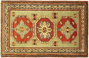 Antique Caucasian Kazak - Item #  31033 - 5-3 H x 3-9 W -  Circa 1910