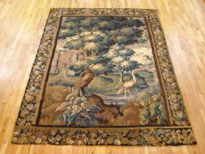 Antique Flemish Tapestry - Item #  32295 - 8-8 H x 6-6 W -  Circa 17th Century