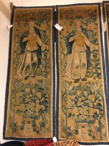 Period Antique Flemish Flemish Tapestry - Item #  32347,32348 - 5-0 H x 1-9 W -  Circa 17th Century