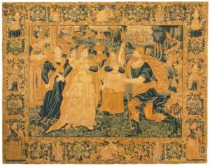 Period Antique Flemish Flemish Historical Tapestry - Item #  35049 - 13-0 H x 10-3 W -  Circa 17th Century