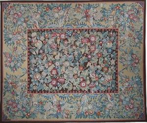 New Indian Reproduction Aubusson - Item #  37101 - 20-0 H x 14-2 W -  Circa New