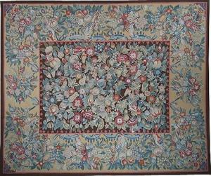 New Indian Reproduction Aubusson - Item #  37101 - 20-0 H x 14-2 W -  Circa New